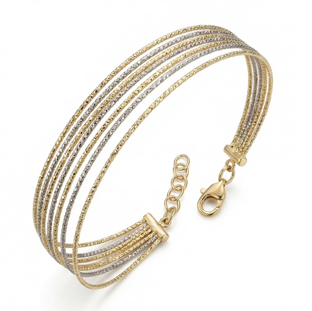 Гривна от жълто и бяло злато Dual Shine