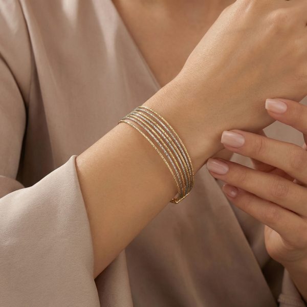 Гривна от злато комбинирана Dual Shine – жълто и бяло злато