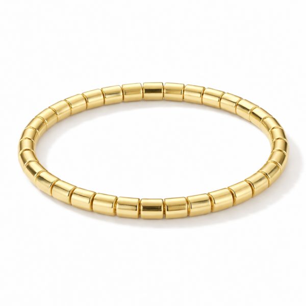 Златна гривна Golden Tube – еластична гривна с цилиндрични елементи