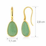 Златни висящи обеци с авантюрин ÉLUNA Verde