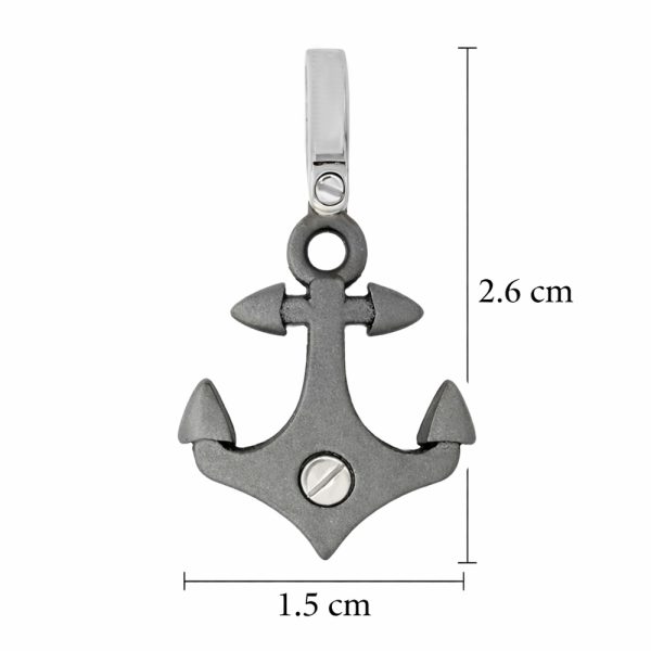 Мъжка висулка BLACK ANCHOR от титан и бяло злато