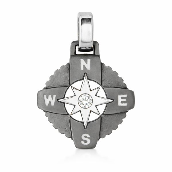 Мъжка висулка COMPASS NOVA от титан и бяло злато