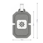 Мъжка висулка Gregory от бяло злато и сив титан