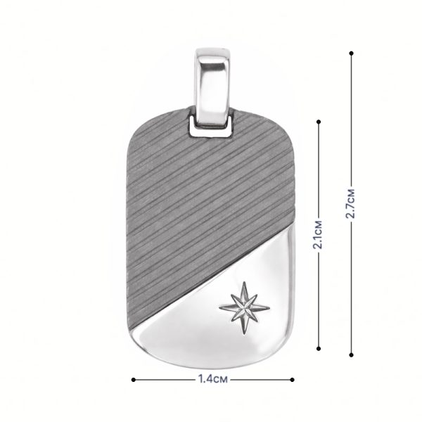 Мъжка златна висулка със сив титан и звезда