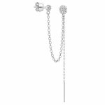 Обеца за две дупки Mono Grace Chain бяло злато