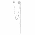 Обеца за две дупки Mono Grace Chain бяло злато