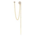 Обеца за две дупки Mono Grace Chain жълто злато