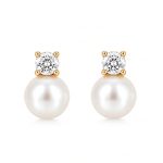 Златни обеци Pearl Classic