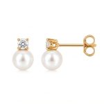 Златни обеци Pearl Classic