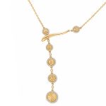 Колие жълто злато с камъни Celestia Drop
