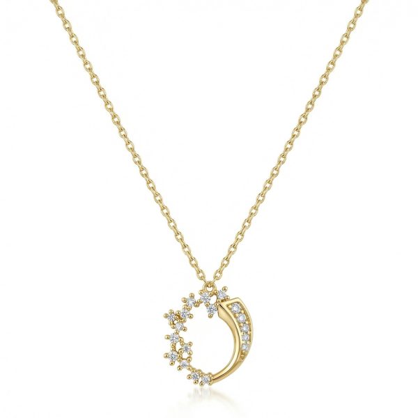 Колие с камъни MOONLIA SHINE | 14К жълто злато