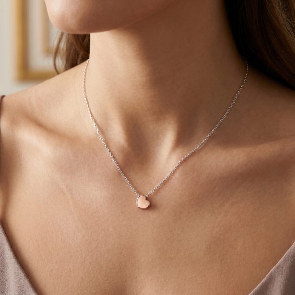 Колие със сърце от бяло злато Amora Pure – елегантен модел 3