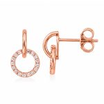 Златни обеци Circle Glow Rose