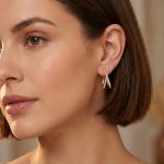 Обеци халки розово злато с камъни циркон STEFANI