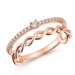 Пръстен розово злато с циркони INFINIA TWIST